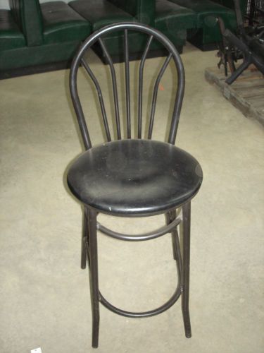 BLACK METAL BAR STOOLS WITH PADDED SEAT