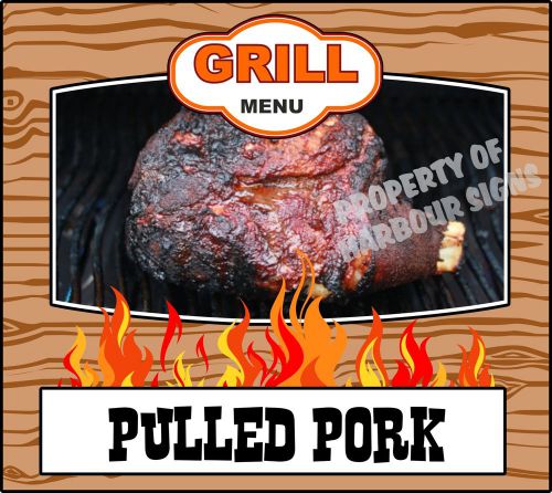 Grill Menu Pulled Pork Decal 14&#034; BBQ Food Truck Concession Restaurant Vinyl