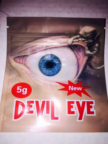 100 devil eye 5g empty** mylar ziplock (good for crafts incense jewelry) for sale