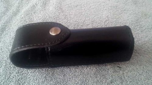 Large Black Leather Nickel Snap Pepper Spray duty belt holder
