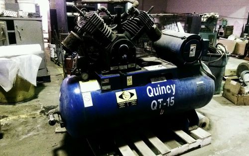 120 gal air compressor - 15 horse 3 phase quincy qt-15 for sale