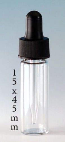 144 pcs 1 dram(4 ml) CLEAR glass vials with dropper