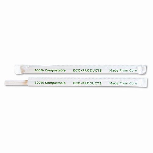 Eco-Products, Inc Compostable Straws, 7 3/4&#034;, Corn Plastic, 9600/Carton