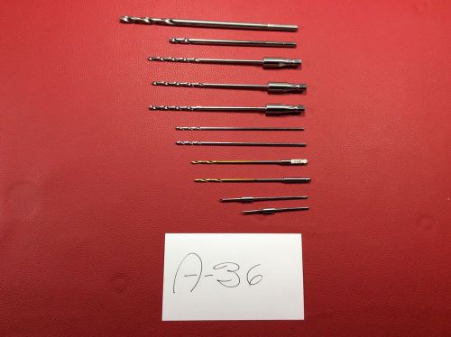 Zimmer acufex  and other  drill bits lot of 11  surgical  a-36 for sale
