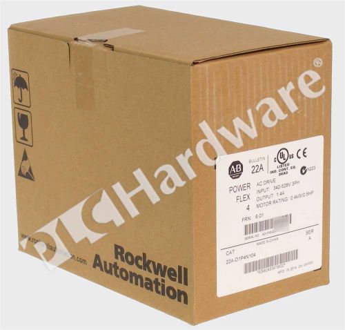 New sealed allen bradley 22a-d1p4n104 /a powerflex 4 ac drive 480v 1.4a 0.5hp for sale