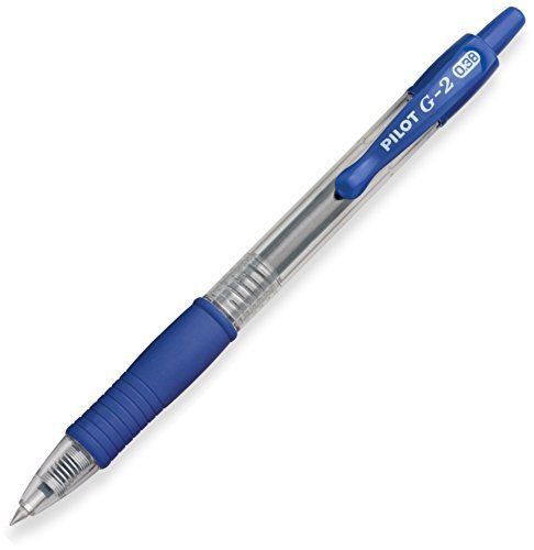 Pilot G2 Retractable Gel Ink Pens Ultra Fine Point 0.38mm Blue 5/Pack