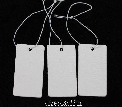 Accessories Jewelry Elastic Pre-Strung White Paper Price Label Hang Tag 43X22MM