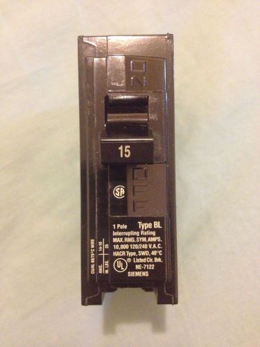 New ite siemens type bl b115 1 pole 15 amp 120/240 volt circuit breaker bolt on for sale