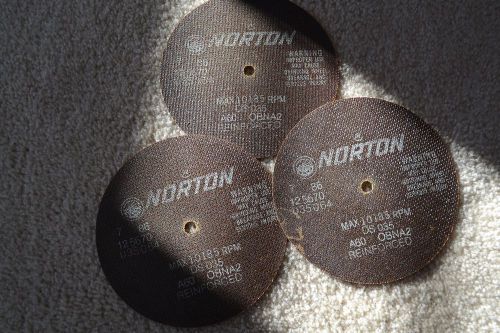 Norton A60-OBNA2 Reinforced Cut-Off Wheel 6&#034; Dia QTY=3