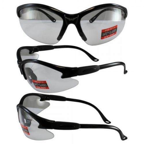 Global Vision Cougars Safety Shop Glasses with Black Frame and Clear Lenses