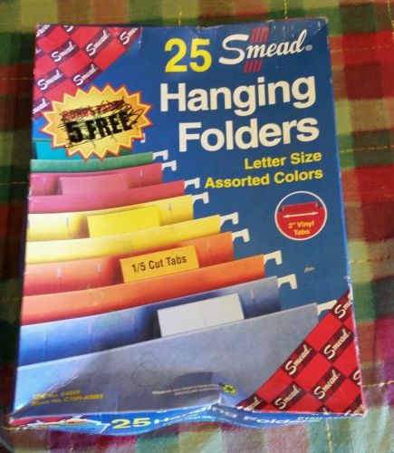 SMEAD 64059 COLORED HANGING FOLDERS LETTER SIZE no tabs included  25 pieces