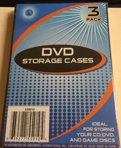 3 Pack DVD/CD/ Blu Ray Games STORAGE CASES BLACK BRAND NEW