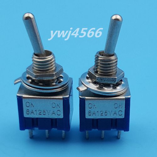 50pcs blue mts-202 6-pin 6mm mini spdt on--on 6a 125vac toggle switches for sale