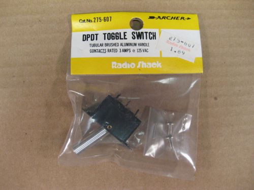 Radio Shack 275-607 DPDT Toggle Switch with Brushed Aluminum Handle - NEW, NOS!