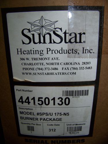 Sun Star Heating Products Burner Package Natural Gas # 44150130 # SPS/U 175-N5