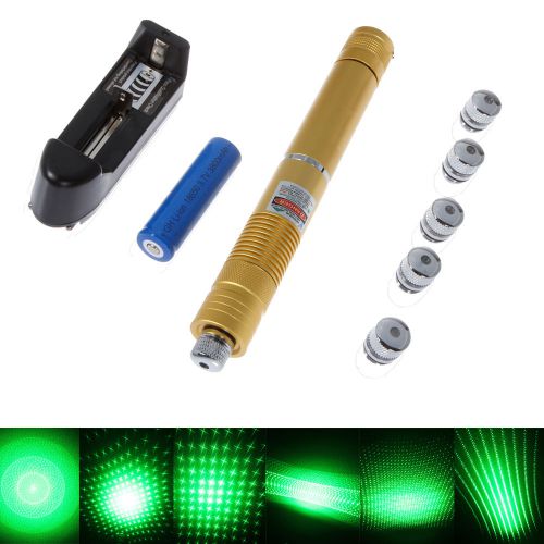 Powerful Green Laser Pointer Pen Beam Light 5mW Lazer 532nm W/Charger W/Battery