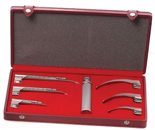 Macintosh + Miller LED Conventiona Laryngoscope Set - 6 blades + 1 handle + Case