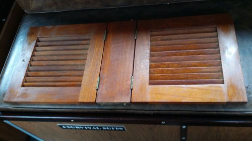 2 Teak Boat Cabinet Louver Doors 15&#034; L X 15&#034; W