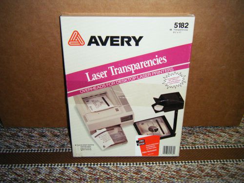 Laser Transparency Film: Avery 5182, paper backed, Box of 50, High Heat