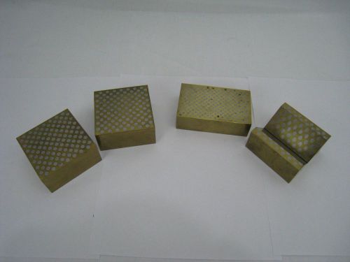 4 peace brass magnetic blocking v-block rectangle and two squares.