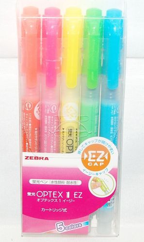 Japan Zebra OPTEX 1 EZ 4 mm Highlight Pen Highlighter x 5 (Made in Japan)