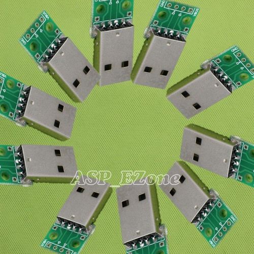10PCS Male A-USB to DIP 4-Pin 2.54mm 4P Pinboard