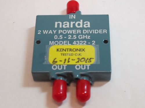 Narda 4322-2 Power Splitter/Combiner.  0.5 to 2.5 GHz.  SMA(F). Good Condition.