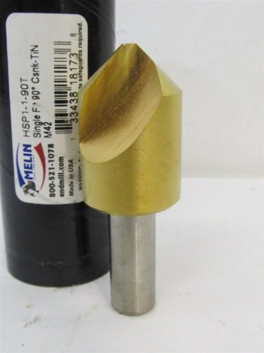Melin Tool Co. HSP1-1-90T, 1&#034;, Single Flute, TiN, Cobalt Countersink