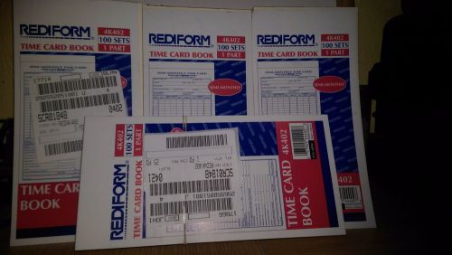LOT OF 4 books (400) Rediform Semi-Monthly Time Card Form - 4K402