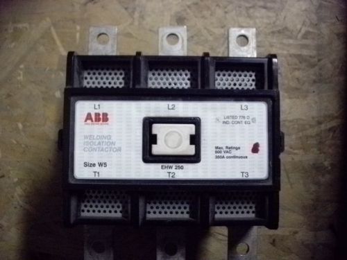 ABB EHW-250 WELDING CONTACTOR 120VAC COIL 600V 350A SIZE W5 NEW!!
