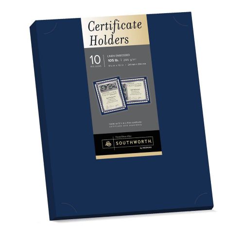 Southworth Certificate Holder 9.5 x 12 Inches 105 lb. Navy 10 Count (PF8)
