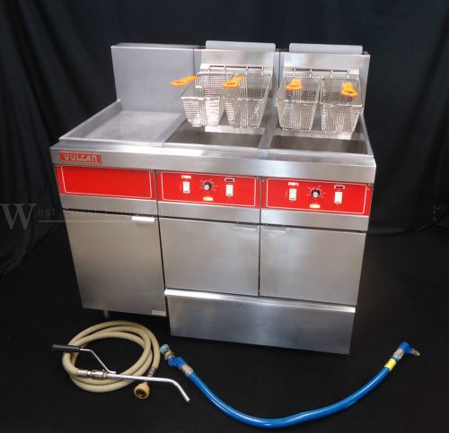 Vulcan 2 well gas fryer 3grd45f with kleen screen pump filtration 240,000 btus for sale