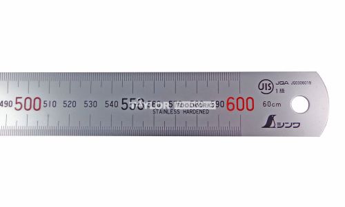 Shinwa  600 mm Rigid &#034;Zero Glare&#034; Metric Machinist Rule/Rule Scale .5mm &amp; mm