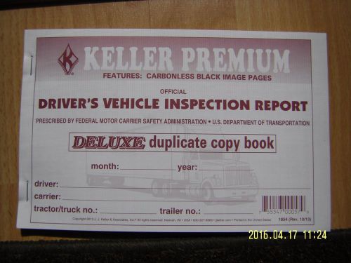 (10) Duplicate Driver&#039;s Vehicle Inspection Report Book Carbonless  J.J. KELLER