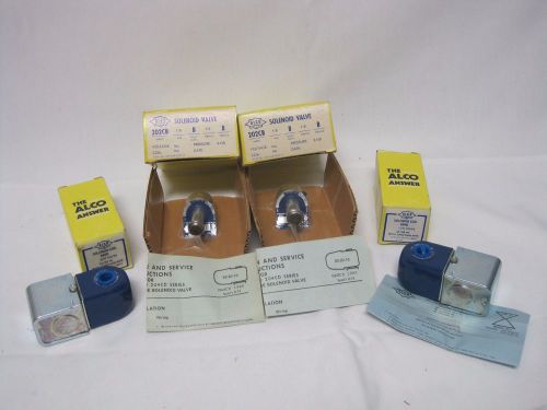 Bundle: two alco 202cb solenoid valves &amp; two alco solenoid coils amg 120v *nos* for sale