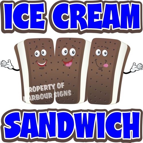 Ice Cream Sandwich 14&#034; Decal Concession Ice Cream Cart Food Truck Vinyl Sticker
