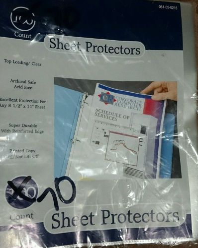Clear Sheet Protectors  Letter Size Top Loading BETTER 81018  NEW OPENED PACKAGE