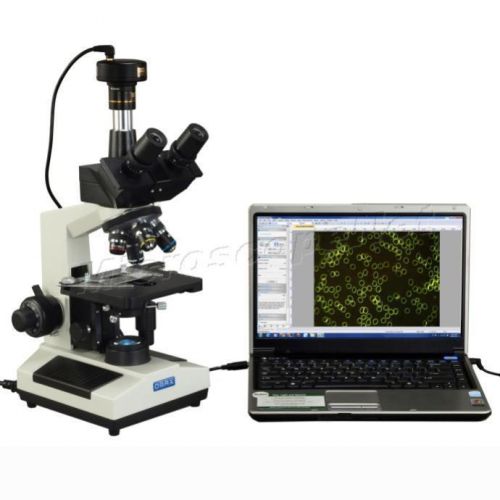 Omax trinocular compound darkfield led microscope 40x-1000x w 1.3mp usb camera for sale