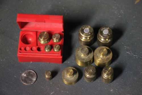 Lot SCALE BALANCE BRASS WEIGHTS Ohaus Vintage 100g Calibration Plastic Box Set