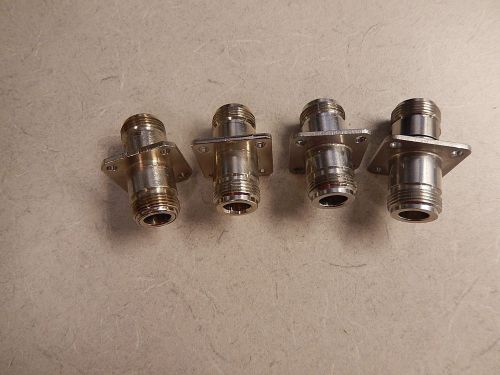 LOT OF 4 N TYPE FEMALE FLANGE MOUNT CONNECTOR ADAPTERS 626