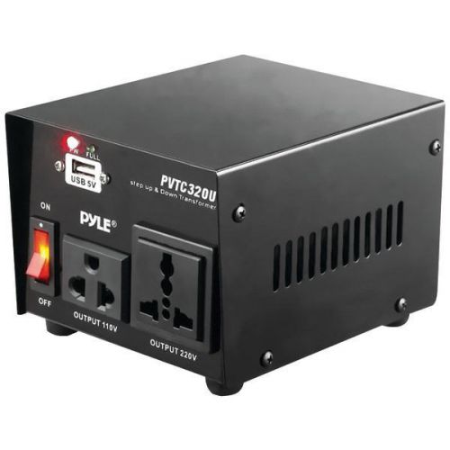 Pyle PVTC320U Step Up &amp; Down 500 Watt Transformer w/USB Charging Port