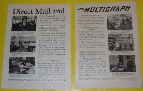 Multigraph Direct Mail Machines 2 Page 1928 Advertisement Great Illus Nice SEE!