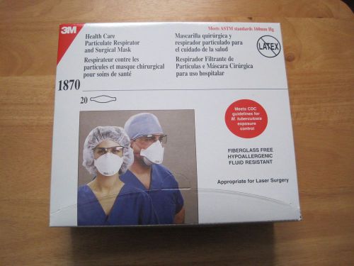 New Box of 20 3M 1870 Respirator and Surgical Masks N95, flu mask, virus, SARS
