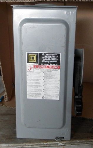 30 amp 600 volt 3 pole non fused rain tight safety switch square d hu361rb 3r for sale