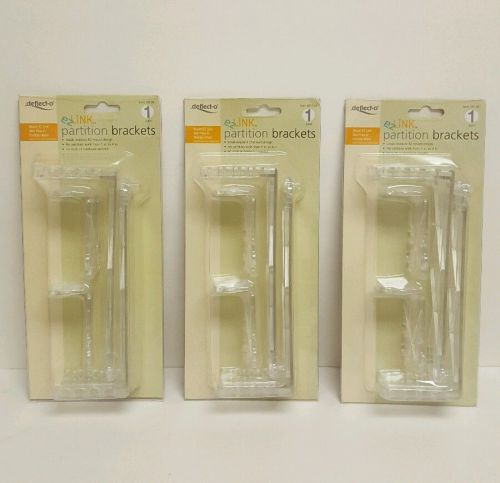 Deflect-O EZ Link Mount Wall Files 3 Pair Partition Brackets, 391301 Clear