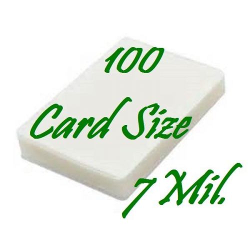 Card Size 100 PK Laminating Laminator Pouches Sheets 7 mil  2-1/2 x 3-3/4