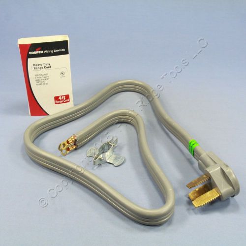 Cooper wiring devices 4&#039; 3-wire range cord srdt nema 10-50p 50a 125/250v 47-4 for sale