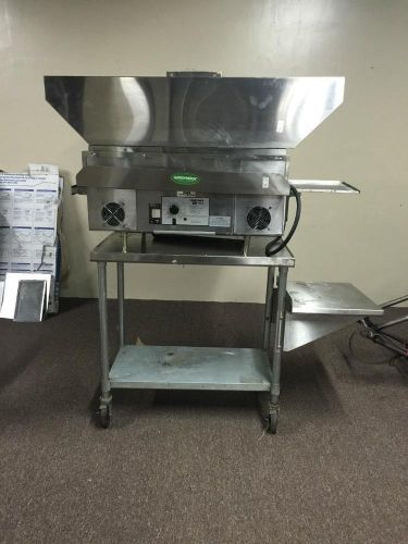 Quiznos conveyor oven qt14 holman pizza hot subs with stand and hood (t0099) for sale