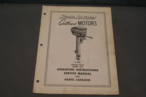 Scott-Atwater Deluxe Twin Model 483  Operating, Service Manual  &amp; Parts Catalog