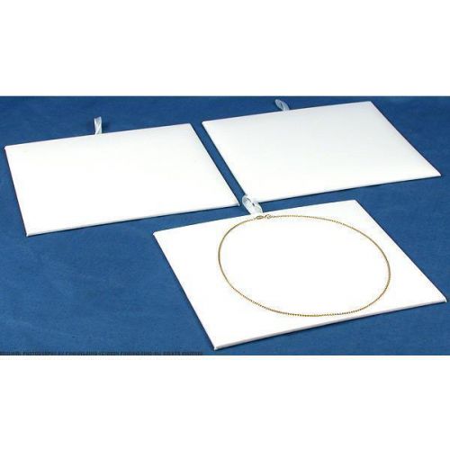 3 Jewelry Display Pad White Faux Leather Insert